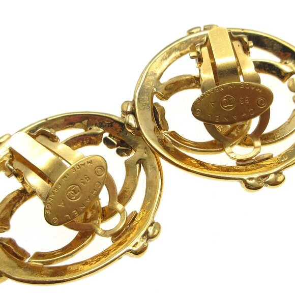 Chanel Earrings Gold Clip-On 93A - Picture 5 of 6